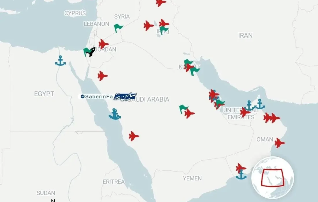 پاسخ ایران به حمله احتمالی آمریکا چیست؟ / نقشه همه پایگاه‌هایی که در دسترس موشک‌های ایران است