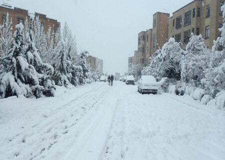 بارش برف زیبا در میاندوآب: