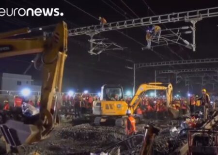 چین؛ ساخت ایستگاه قطار در کمتر از ۹ ساعت: